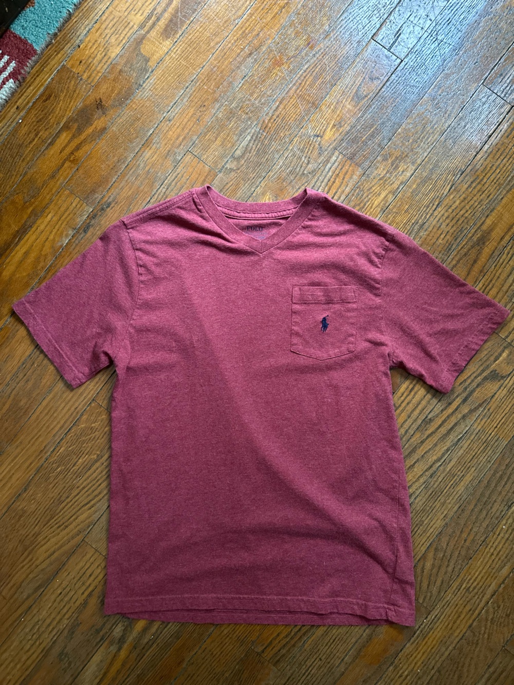 Ralph Lauren Short Sleeve Pocket Tee in Soft Red Heather